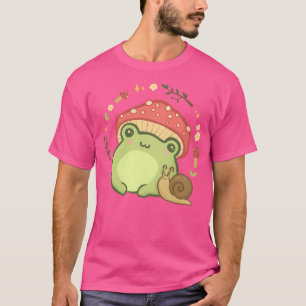Schattigee kawaii kikker met paddestoel paddenstoe t-shirt
