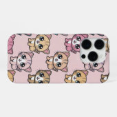Schattigee Kawaii Kitten Pattern iPhone 16 Pro Hoe Hoesje (Achterkant horizontaal)