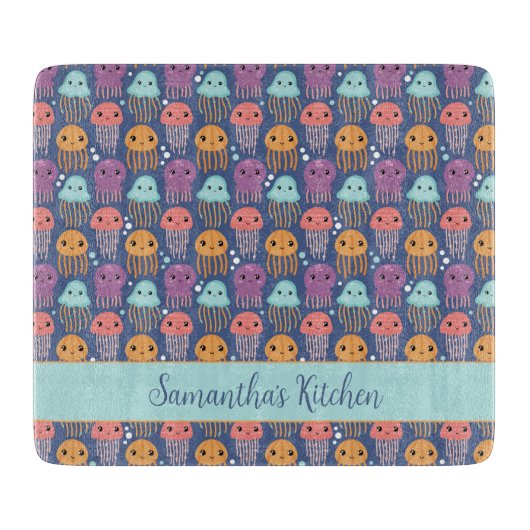 Schattigee Kawaii kwal gepersonaliseerd Snijplank (Voorkant)