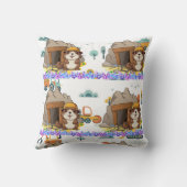 Schattigee Kawaii Miner Dier Gopher Modern Print Kussen (Achterkant)