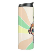 Schattigee Kawaii Monkey met Bubble Tea Gepersonal Thermosbeker (Gedraaid links)