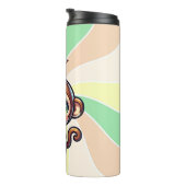 Schattigee Kawaii Monkey met Bubble Tea Gepersonal Thermosbeker (Geroteerd rechts)