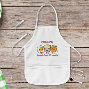 Schattigee Kawaii Ontbijt Vrienden: Ei, Toast, Waf Kinder Schort