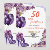 Schattigee Kawaii Paarse Verjaardag Kaart (Voorkant / Achterkant)