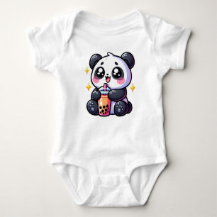 Schattigee Kawaii Panda Drink Boba Bubble Tea Kawa Romper