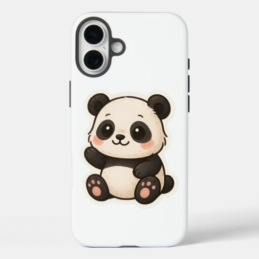 Schattigee Kawaii Panda iPhone 16 Plus Hoesje (Achterkant)