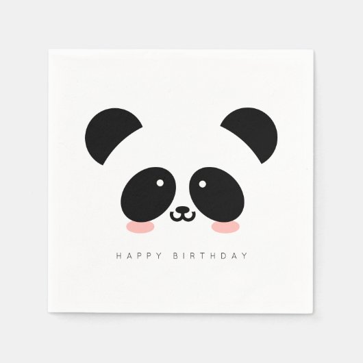 Schattigee Kawaii Panda Voeg uw groet toe Servet (Voorkant)