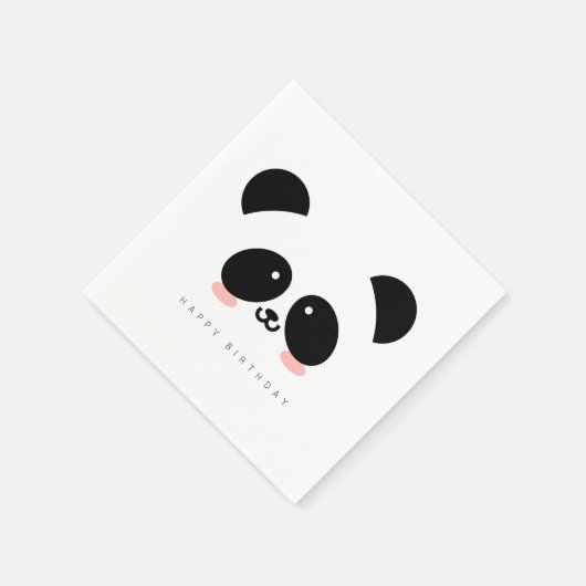 Schattigee Kawaii Panda Voeg uw groet toe Servet (Hoek)