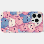 Schattigee Kawaii Pastel Cats Patroon iPhone Case (Achterkant (horizontaal))