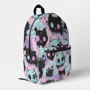 Schattigee Kawaii Pastel Gothic Patchwork Creepy C Bedrukte Rugzak