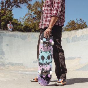 Schattigee Kawaii Pastel Gothic Patchwork Creepy C Skateboard