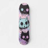 Schattigee Kawaii Pastel Gothic Patchwork Creepy C Skateboard (Voorkant)