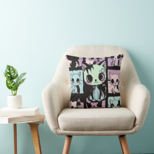Schattigee Kawaii Pastel Gothic Patchwork Gothic C Kussen