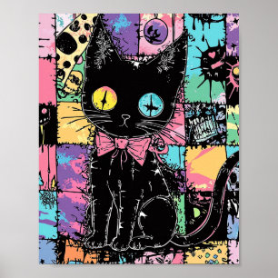 Schattigee Kawaii Pastel Gothic Patchwork Gothic C Poster