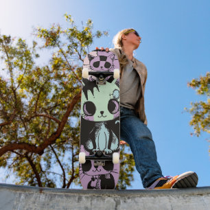 Schattigee Kawaii Pastel Gothic Patchwork Gothic C Skateboard