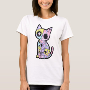 Schattigee Kawaii Pastel Gothic Patchwork Gothic C T-shirt