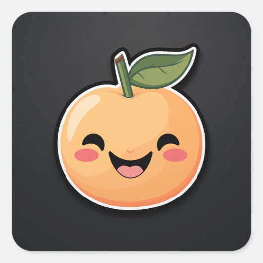 Schattigee Kawaii Peach Character Sticker (Voorkant)