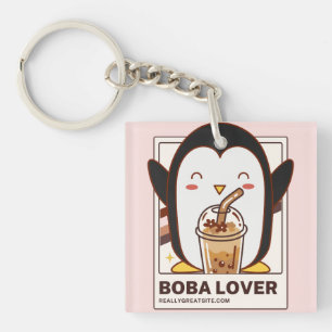 Schattigee Kawaii Penguin Boba Lover Sleutelhanger