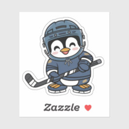 Schattigee Kawaii Penguin in Hockey Outfit Fun Spo Sticker