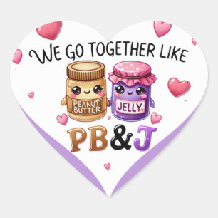 Schattigee kawaii pindakaas en gelei hart sticker