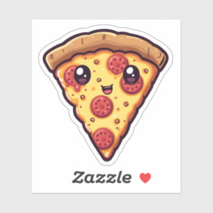 Schattigee Kawaii Pizza Slice Leuke Cartoon Pizza Sticker
