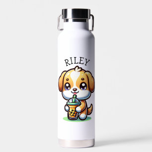 Schattigee Kawaii Puppy Dog met Bubble Tea Geperso Waterfles