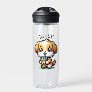 Schattigee Kawaii Puppy Dog met Bubble Tea Geperso Waterfles