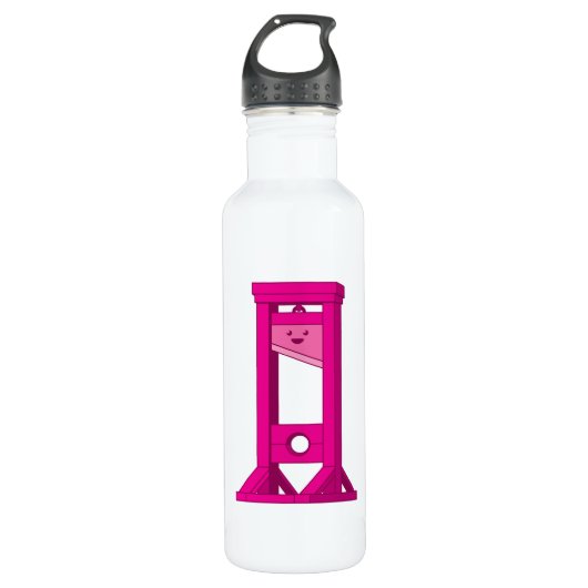 Schattigee Kawaii Roze Guillotine 24 oz Waterfles Waterfles (Voorkant)