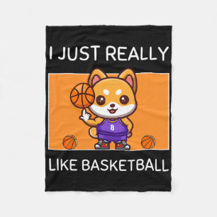 Schattigee Kawaii Shiby Inu Ik hou van Bysketbyl Fleece Deken