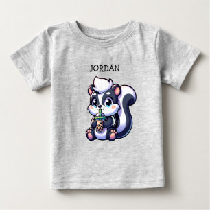 Schattigee Kawaii Skunk met Bubble Tea Gepersonali