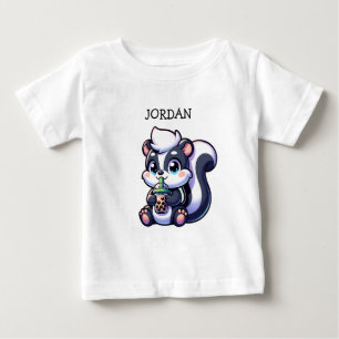 Schattigee Kawaii Skunk met Bubble Tea Gepersonali
