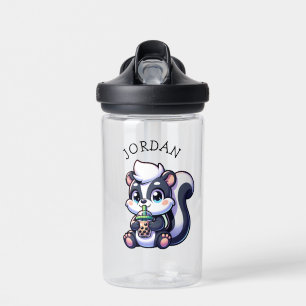 Schattigee Kawaii Skunk met Bubble Tea Gepersonali Waterfles