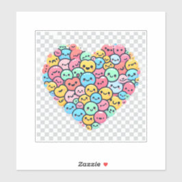 Schattigee Kawaii Smiley Heart Vinyl Sticker