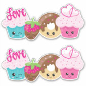 Schattigee Kawaii snoepjes Valentijn Sticker (Voorkant)