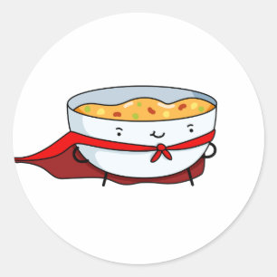 Schattigee Kawaii Soup-er Hero Ronde Sticker