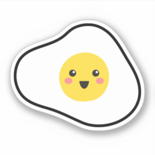 Schattigee kawaii stijl gebakken ei sticker