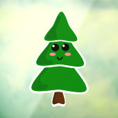 Schattigee Kawaii stijl kerstboom Raamsticker (Vel 3)
