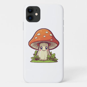 Schattigee kawaii stijl, Paddestoel foerageren iPhone 11 Hoesje