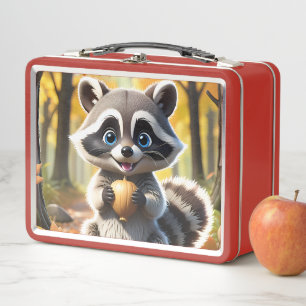 Schattigee Kawaii stijl Racoon met een eikel
