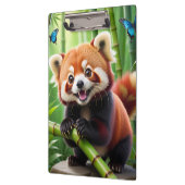 Schattigee Kawaii stijl rode panda in een bamboe b Klembord (Links)