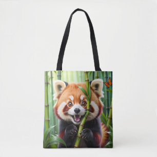 Schattigee Kawaii stijl rode panda met een grote g Draagtas