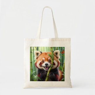 Schattigee Kawaii stijl rode panda met een grote g Tote Bag