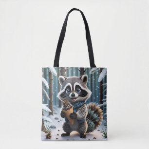 Schattigee Kawaii stijl Wasbeer met een Pine crème Draagtas