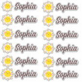 Schattigee Kawaii Sun gepersonaliseerde naam Sticker (Voorkant)