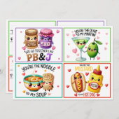 Schattigee Kawaii Valentijns Classroom Kaarten (Voorkant / Achterkant)