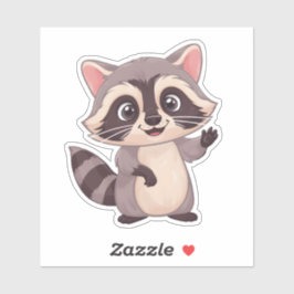 Schattigee Kawaii wasbeer Sticker - Schattige Fore