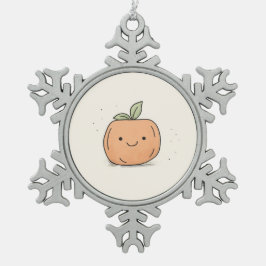 Schattigee Kawaii Waterverf pompoen Tin Sneeuwvlok Ornament