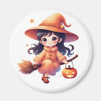 Schattigee Kawaii Witch Halloween Magnet - Heksen  Magneet