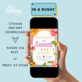 Schattigee Kawaii zomerfruit 1e eerste verjaardag Kaart