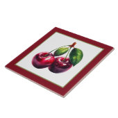 Schattigee kersenliefhebbers keuken tegeltje (Zijkant)